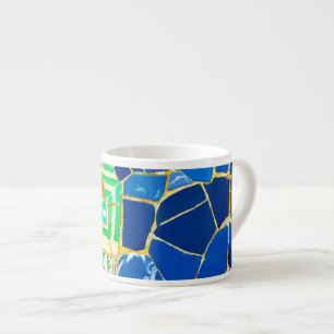Parc Guell Green Tiles in Barcelona Spanien Espressotasse