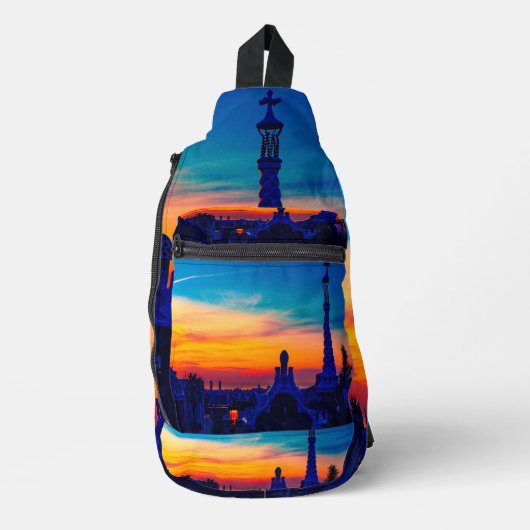Parc Güell Inspired Travel Sling Bag |Colorful Bag (Vorderseite)