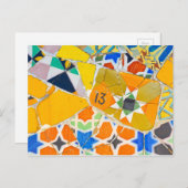 Parc Guell Keramik Tiles in Barcelona Spanien Postkarte (Vorne/Hinten)