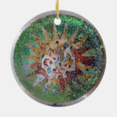 Parc Guell Mosaik-Grün und Orange Keramikornament (Hinten)