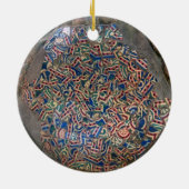 Parc Guell Mosaik-Grün und Regenbogen Keramik Ornament (Hinten)