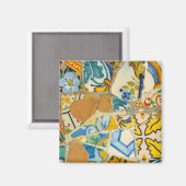 Parc Guell Yellow Keramik Tiles in Barcelona Spani Magnet (Vorderseite/Rückseite)