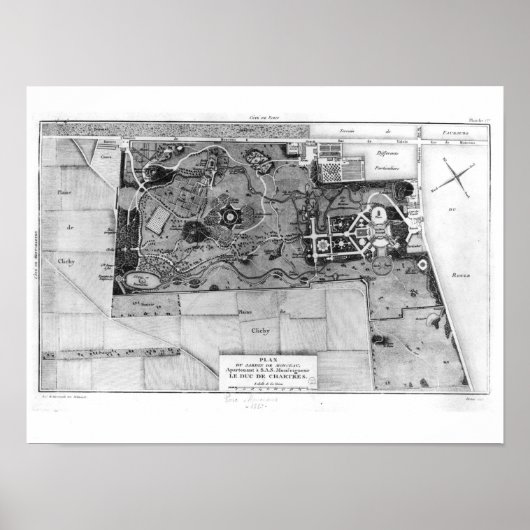 Parc Monceau in Paris Poster (Vorne)