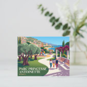 Parc Princesse Antoinette, Moneghetti Monaco Postkarte (Stehend Vorderseite)