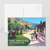 Parc Princesse Antoinette, Moneghetti Monaco Postkarte (Vorne/Hinten)