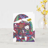 Pärchen auf einer Karte gewartet (Gelbe Blume)