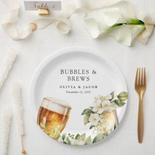 Pärchen-Dusche mit Blubberwasser und Bier Pappteller