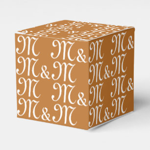 Pärchen-Initials-Monogramm Brown-Bronze anpassen Geschenkschachtel