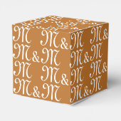 Pärchen-Initials-Monogramm Brown-Bronze anpassen Geschenkschachtel (Rückseite)