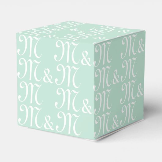 Pärchenanfänger-Monogramm-Meeresfrüchte-Minze Geschenkschachtel (Rückseite)