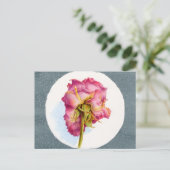 PARCHIERTE ROSE POSTKARTE (Stehend Vorderseite)