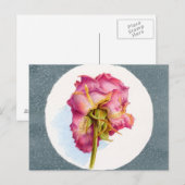 PARCHIERTE ROSE POSTKARTE (Vorne/Hinten)