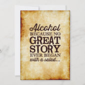 Parchment 12x18 Table Zeichen Alkohol weil Einladung (Vorderseite)