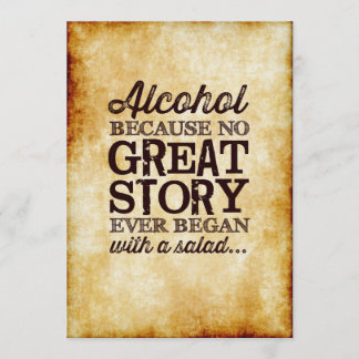 Parchment 12x18 Table Zeichen Alkohol weil Einladung