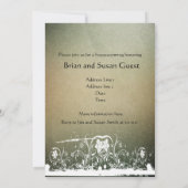 Parchment Grunge Spitzen Housewarming Einladung (Rückseite)