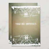 Parchment Grunge Spitzen Housewarming Einladung (Vorne/Hinten)