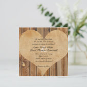 Parchment Heart Wood Country Hochzeit Einladung (Stehend Vorderseite)