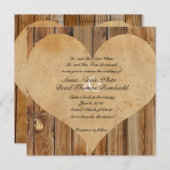 Parchment Heart Wood Country Hochzeit Einladung (Vorne/Hinten)