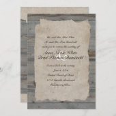Parchment Holz Rustikale Hochzeit Einladung (Vorne/Hinten)