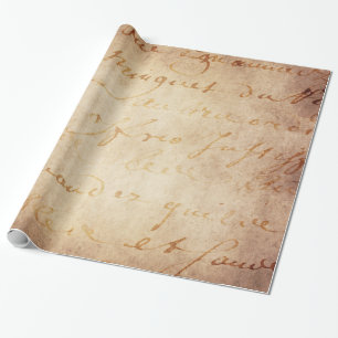 Parchment im Vintage-Französischen-Schriftstil aus Geschenkpapier