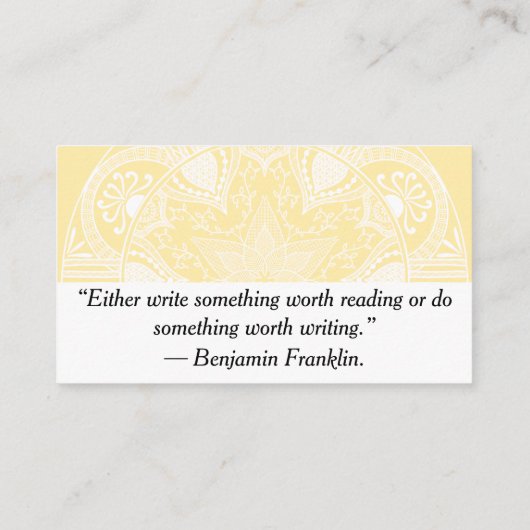 Parchment Mandala Visitenkarte (Rückseite)