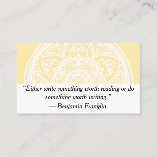 Parchment Mandala Visitenkarte (Rückseite)