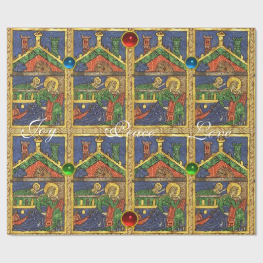 PARCHMENT MIT GEMSTONS GESCHENKPAPIER (Flach)