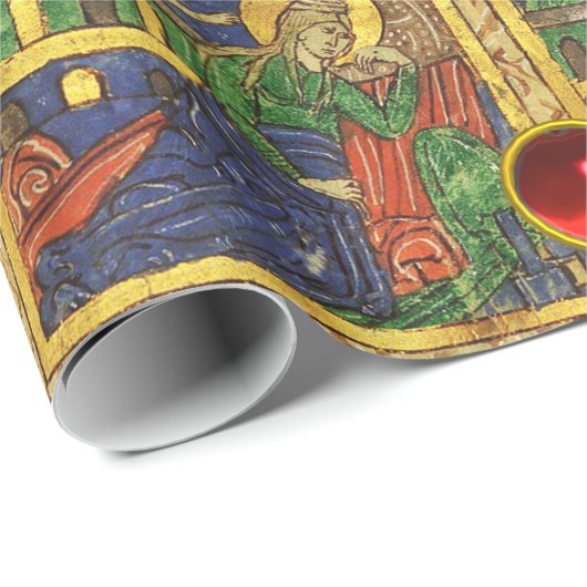 PARCHMENT MIT GEMSTONS GESCHENKPAPIER (Rolleneckpunkt)