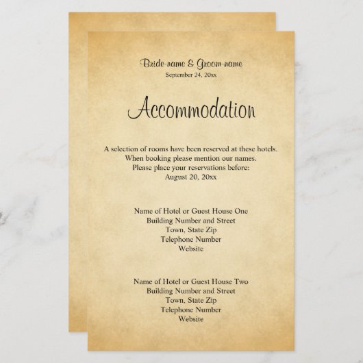 Parchment-Muster-Hochzeit (Vorne/Hinten)