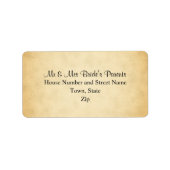 Parchment-Muster-Hochzeit Adressaufkleber (Vorne)