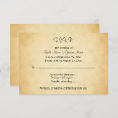 Parchment-Muster-Hochzeit RSVP Karte (Vorne/Hinten)