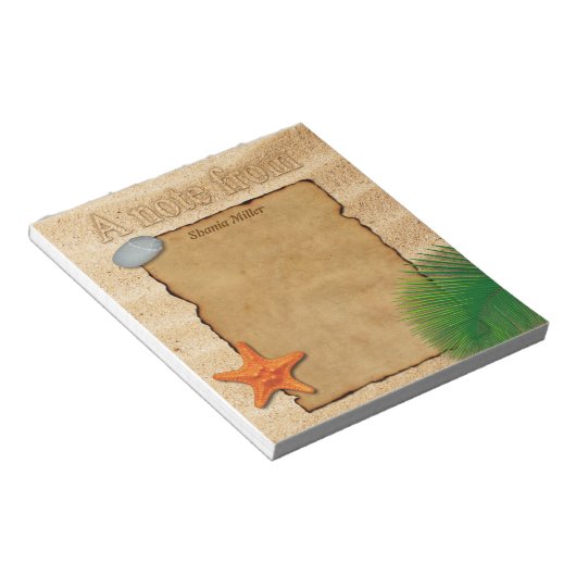 Parchment on Sand "A note from" - Notepad Notizblock (angewinkelt)