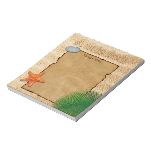Parchment on Sand "A note from" - Notepad Notizblock (Rotiert)