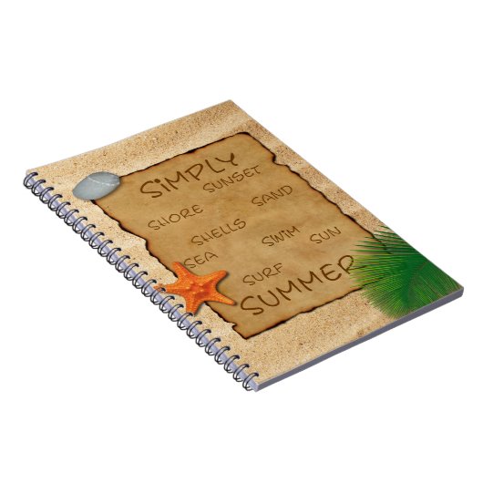Parchment on Sand Background - Notebook Notizblock (Rechte Seite)