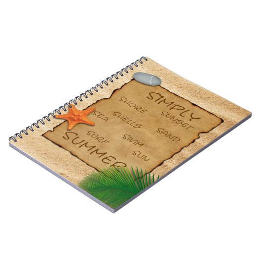 Parchment on Sand Background - Notebook Notizblock (Linke Seite)
