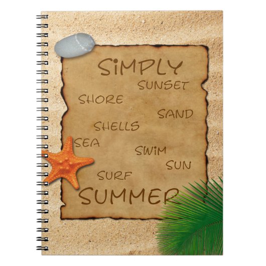 Parchment on Sand Background - Notebook Notizblock (Vorderseite)