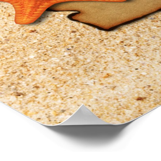 Parchment on Sand Background - Poster Print (Ecke)