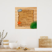 Parchment on Sand Background - Poster Print (Küche)