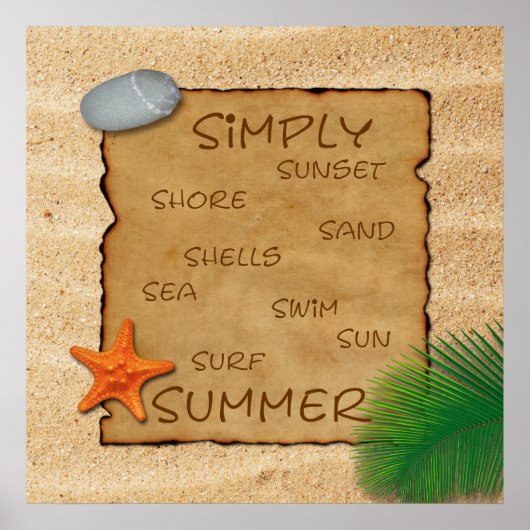 Parchment on Sand Background - Poster Print (Vorne)