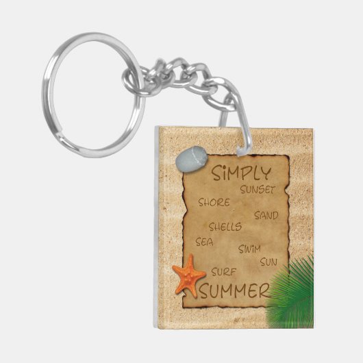 Parchment on Sand Background - Schlüsselanhänger (Vorderseite links)