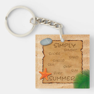 Parchment on Sand Background - Schlüsselanhänger