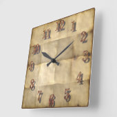 Parchment Paper Clock Quadratische Wanduhr (Winkel)