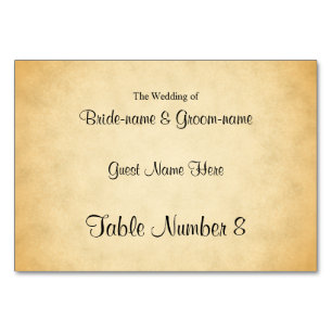 Parchment Pattern Design Hochzeit Platzkarten Tischnummer