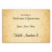 Parchment Pattern Design Hochzeit Platzkarten Tischnummer (Vorderseite)