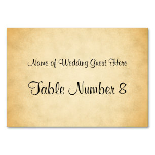 Parchment Pattern Design Hochzeit Platzkarten Tischnummer