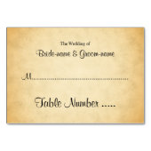 Parchment Pattern Design Hochzeit Platzkarten Tischnummer (Vorderseite)