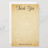 Parchment Pattern Design Hochzeit Vielen Dank Briefpapier (Vorne/Hinten)