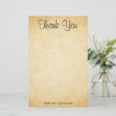 Parchment Pattern Design Hochzeit Vielen Dank Briefpapier (Stehend Vorderseite)