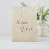 Parchment Sparkle Dusche Einladung (Stehend Vorderseite)