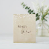 Parchment Sparkle Einladung (Stehend Vorderseite)